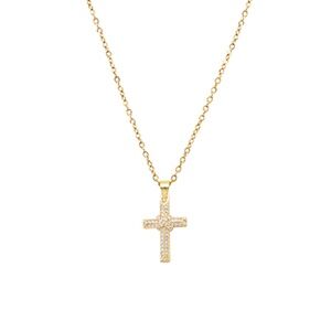 Pave Crystal Cross Pendant Necklace